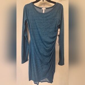 Leith Teal Long Sleeve Dress